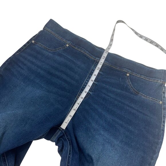 Terra & Sky Womens Plus Size 2X (20W-22W) Dark Wash Stretch Pull On Denim Jeans - Picture 5 of 11
